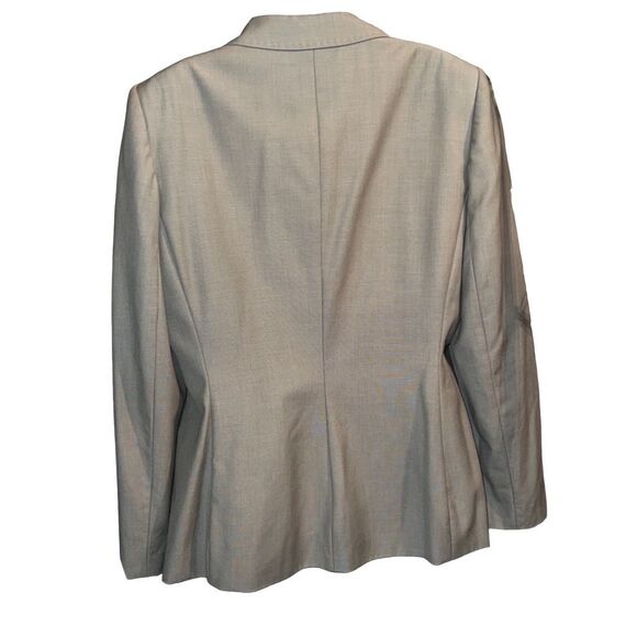 Calvin Klein Women's Collared Khaki Lux Buttoned Blazer Jacket Suit Size 14 - Picture 4 of 12